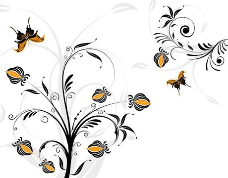 Grunge flower background Stock Illustration