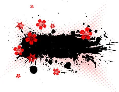 Grunge Flower Frame Stock-Illustration