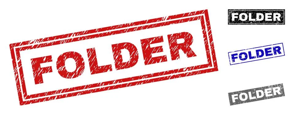 Grunge FOLDER Textured Rectangle Watermarks Stock Illustration