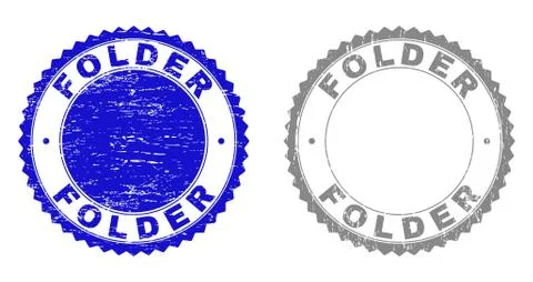 Grunge FOLDER Textured Stamp Seals Stock Illustration