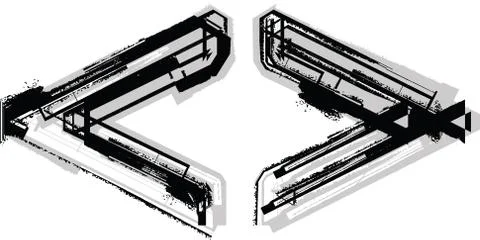 Grunge font Stock Illustration