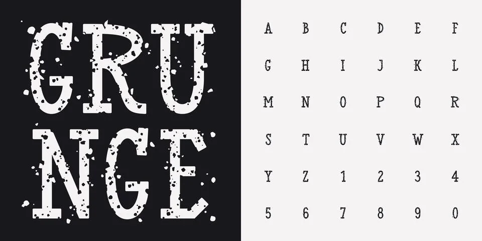 Grunge Font Stock Illustration