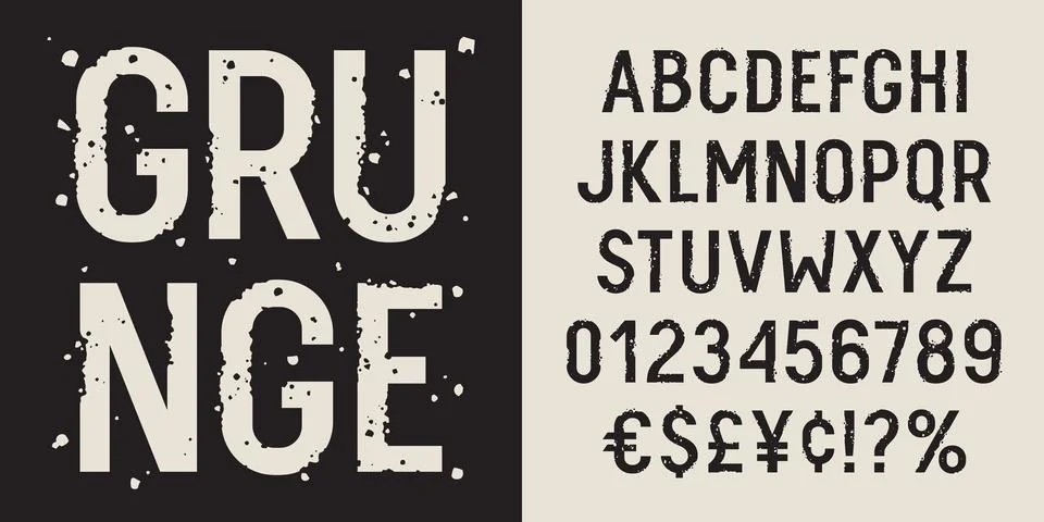Grunge Font Stock Illustration