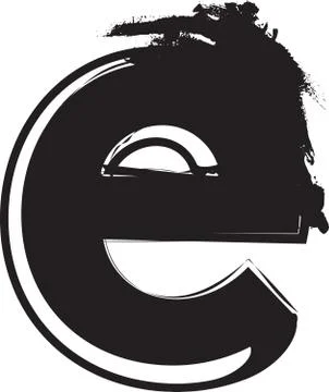 Grunge Font letter e Illustrazione stock
