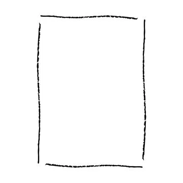 Grunge frame border shape icon, vertical rectangle decorative doodle elemen.. イラスト素材