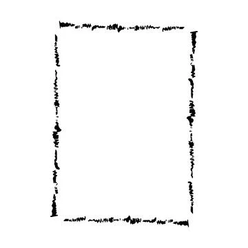 Grunge frame border shape icon, vertical rectangle decorative doodle elemen.. Stock Illustration