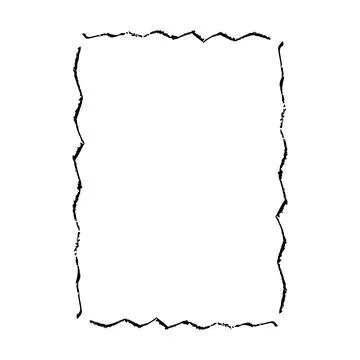 Grunge frame border shape icon, vertical rectangle decorative doodle elemen.. Stock Illustration