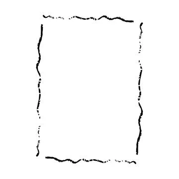 Grunge frame border shape icon, vertical rectangle decorative doodle elemen.. Stock Illustration