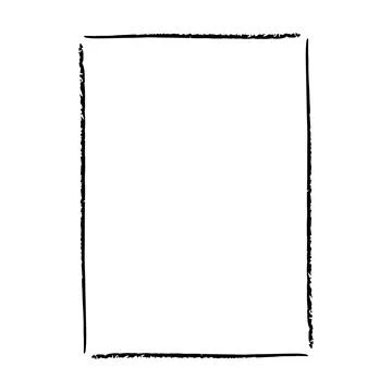 Grunge frame border shape icon, vertical rectangle decorative doodle elemen.. Illustrazione stock