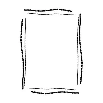 Grunge frame border shape icon, vertical rectangle decorative doodle elemen.. Illustrazione stock