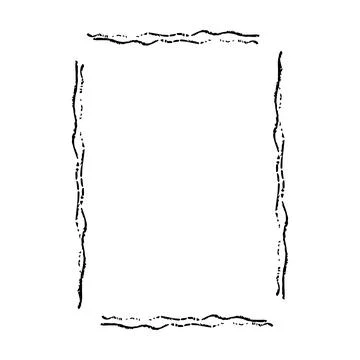 Grunge frame border shape icon, vertical rectangle decorative doodle elemen.. Stock Illustration