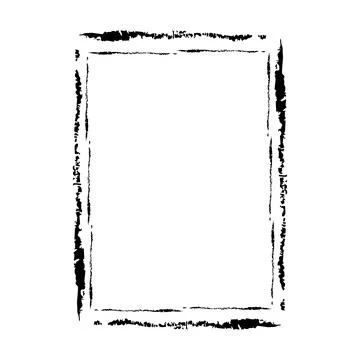 Grunge frame border shape icon, vertical rectangle decorative doodle elemen.. イラスト素材