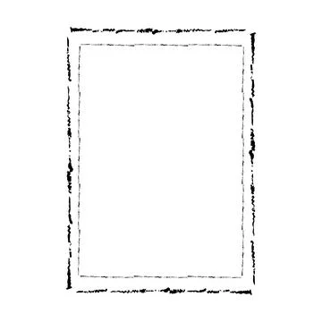 Grunge frame border shape icon, vertical rectangle decorative doodle elemen.. イラスト素材