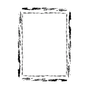 Grunge frame border shape icon, vertical rectangle decorative doodle elemen.. Stock Illustration