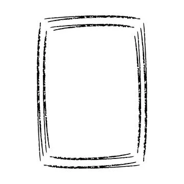 Grunge frame border shape icon, vertical rectangle decorative doodle elemen.. 스톡 일러스트