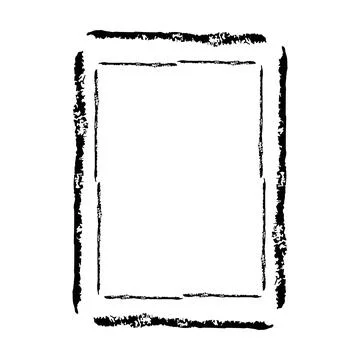 Grunge frame border shape icon, vertical rectangle decorative doodle elemen.. イラスト素材
