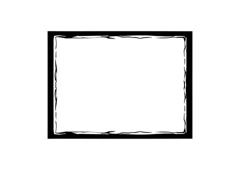 Grunge frame brush square border vector stroke paint. Texture black frame old Illustrazione stock
