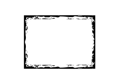 Grunge frame brush square border vector stroke paint. Texture black frame old Stock Illustration