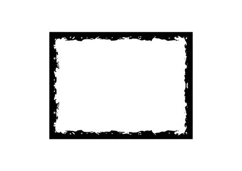 Grunge frame brush square border vector stroke paint. Texture black frame old Stock Illustration