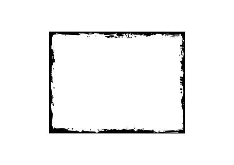 Grunge frame brush square border vector stroke paint. Texture black frame old Stock Illustration