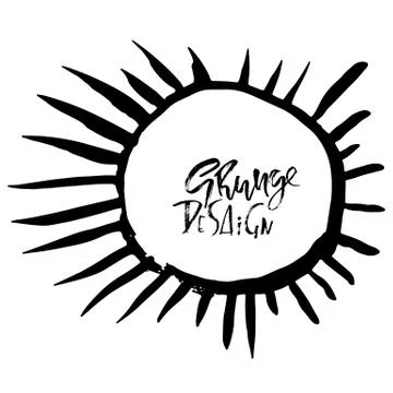Grunge frame with graphic sunbeams. Vector illustration. Stock Illustration