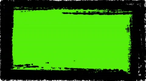 Grunge frame with green screen for your art - digital animationHD Stock Footage 308660