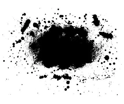 Grunge frame with ink splash paint with copy space. Vector illustration Illustrazione stock