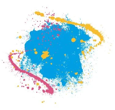 Grunge frame with ink splash paint with copy space. Vector illustration Stock Illustration