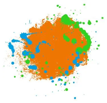 Grunge frame with ink splash paint with copy space. Vector illustration Stock Illustration