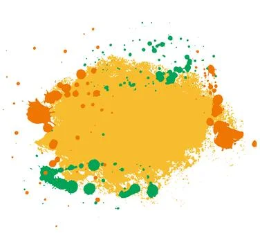 Grunge frame with ink splash paint with copy space. Vector illustration Illustrazione stock