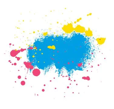 Grunge frame with ink splash paint with copy space. Vector illustration Stock Illustration