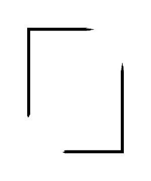 Grunge frame isolated on white background. Black rectangle focus border, dirt 스톡 일러스트