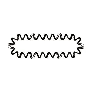 Grunge frame rectangle wave outline elongated texture element border shape .. Stock Illustration