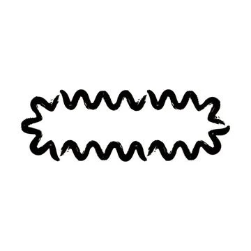 Grunge frame rectangle wave outline elongated texture element border shape .. Stock Illustration