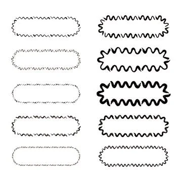 Grunge frame rectangle wave outline elongated texture element border shape .. Stock Illustration