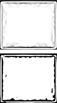 Grunge frame set for photo, two blank metal frames border Stock Illustration
