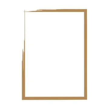 Grunge frame shape icon, vertical rectangle decorative vintage border doodle Stock Illustration