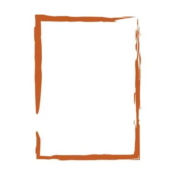 Grunge frame shape icon, vertical rectangle decorative vintage border doodle Stock Illustration