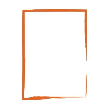 Grunge frame shape icon, vertical rectangle decorative vintage border doodle Stock Illustration
