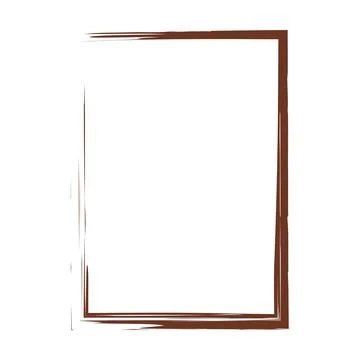 Grunge frame shape icon, vertical rectangle decorative vintage border doodle Stock Illustration