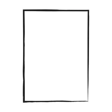 Grunge frame shape icon, vertical rectangle decorative vintage border doodle イラスト素材