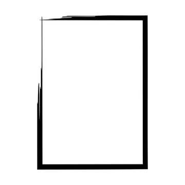 Grunge frame shape icon, vertical rectangle decorative vintage border doodl.. Stock Illustration