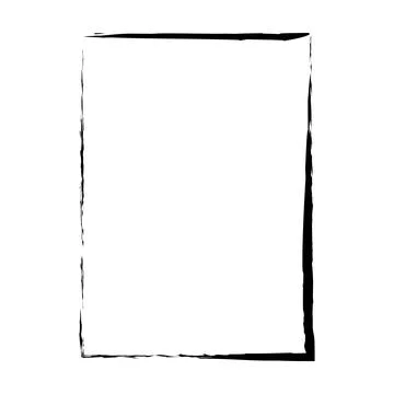 Grunge frame shape icon, vertical rectangle decorative vintage border doodl.. Stock Illustration
