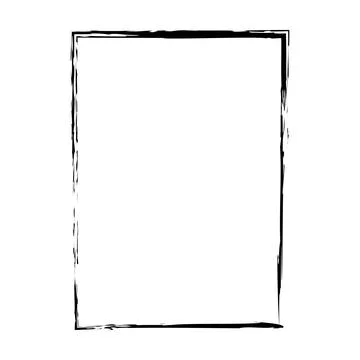 Grunge frame shape icon, vertical rectangle decorative vintage border doodl.. Stock Illustration