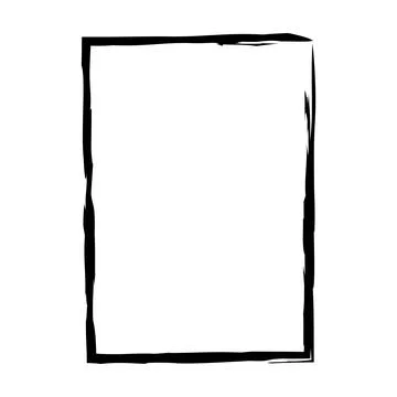 Grunge frame shape icon, vertical rectangle decorative vintage border doodl.. イラスト素材
