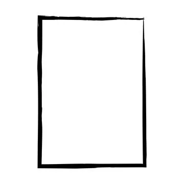 Grunge frame shape icon, vertical rectangle decorative vintage border doodl.. Stock Illustration