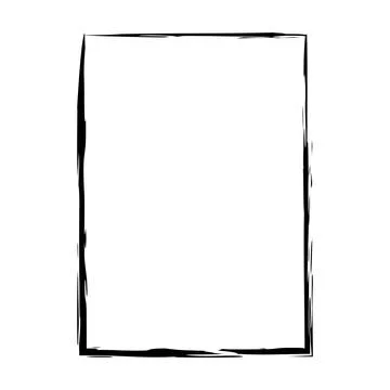 Grunge frame shape icon, vertical rectangle decorative vintage border doodl.. Stock Illustration