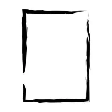 Grunge frame shape icon, vertical rectangle decorative vintage border doodl.. 스톡 일러스트