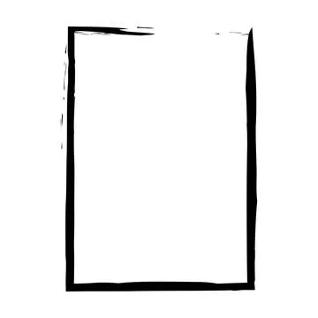 Grunge frame shape icon, vertical rectangle decorative vintage border doodl.. 스톡 일러스트