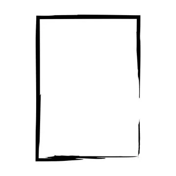 Grunge frame shape icon, vertical rectangle decorative vintage border doodl.. Stock Illustration
